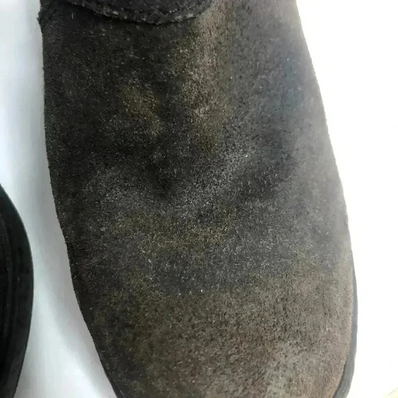 Born Dark Brown Suede Buckled Distressed Booties Women's Size 6.5 - Picture 12 of 13